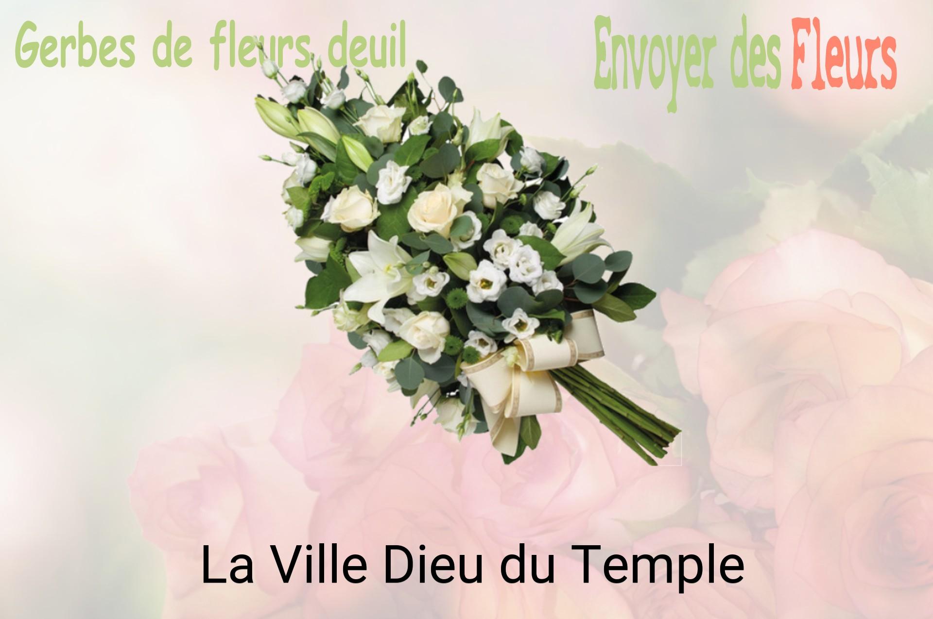 Gerbe de fleurs de deuil livrée à La Ville-Dieu-du-Temple
